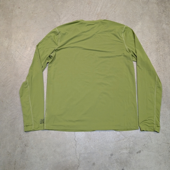 Mountain Hardwear Mens M Green Stretch Long Sleeve Shirt Outdoor Thumb Holes - Picture 4 of 7